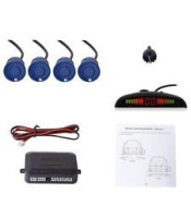 LED Display Car Parking Sensor Radar System Alarm Audio Reversing 4 Set Blue