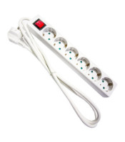 SAFETY POWER STRIP WITH ON-OFF SWITCH 6 OUTLETS 5m