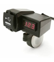 Motorcycle Dual USB Charger + Voltmeter