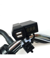 Motorcycle Dual USB Charger + Voltmeter