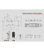 DIN RAIL RELAY SOCKET 1P RT624-B (RELAY MINI) RGN