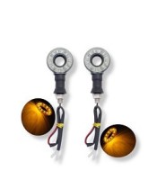 Motorcycle Round Hollow Turn Signals Lights 12V 12 LED Amber