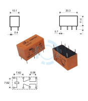 SUBMINIATURE RELAY 2P 24V DC 1A DSY2Y