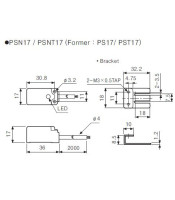 PSN17-5DN ΔΙΑΚΟΠΤΗΣ ΕΠΑΓΩΓΙΚΟΣ DC 3-ΚΑΛΩΔΙΩΝ ΤΕΤΡΑΓΩΝΟΣ NPN 5mmΒΙΟΜΗΧΑΝΙΚΑ