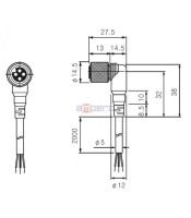 CLD3-2 CONNECTOR ΕΙΔΙΚΟΣ ΚΑΛΩΔΙΟΥ ΓΩΝΙΑ PVC 2Μ ΓΙΑ PRCMΒΙΟΜΗΧΑΝΙΚΑ