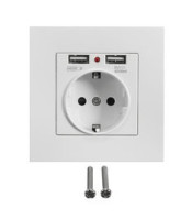 Schuko-Wall Socket with 2 USB ports