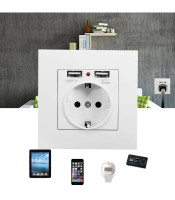 Schuko-Wall Socket with 2 USB ports