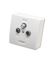 Terminal outlet surface-mounted and recessed TV, RF, SAT