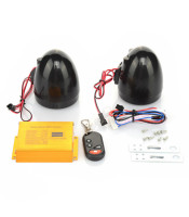 Motorcycle MP3 Player Speakers Audio Sound System FM Radio Security Alarm