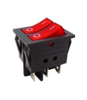 LARGE SIZE DOUBLE ROCKER SWITCH 6P WITH INDICATOR LIGHT