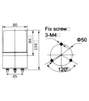 СРЕДНА ПРЕДУПРЕЖДАЩА СВЕТЛИНА LED 185X160 C-1101 24VDC ЧЕРВЕНА