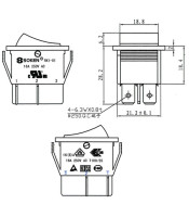 ROCKET SWITCH ON-OFF 250V 16A 4PIN