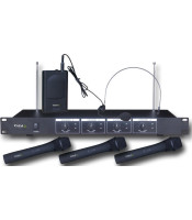 4 WIRELESS MICROPHONES & VHF