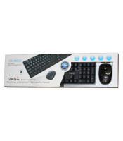 Wireless Keyboard Mouse Combo, 2.4GHz Slim Full-Sized Silent Wireless Keyboard and Mouse