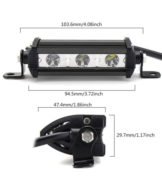 LED LIGHT BAR 9W SLIM ΛΕΠΤΟΣ ΑΔΙΑΒΡΟΧΟΣ LED LIGHT BAR 9W 12 - 24 VDC 30°HEADLIGHT