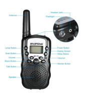 Baofeng BF-T3 x 2 pcs Walkie Talkie LCD 8 Channel 3-5km Range Autoscan