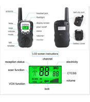 Baofeng BF-T3 x 2 pcs Walkie Talkie LCD 8 Channel 3-5km Range Autoscan