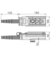 BUTTON PANEL FOR CRANES WATERTIGHT 1 SPEED/2 BUTTONS XCD61C