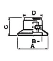 Knob with flange plastic Shaft d:6.35mm15.2x14.2mm