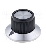 Knob with flange plastic Shaft d:6.35mm15.2x14.2mm