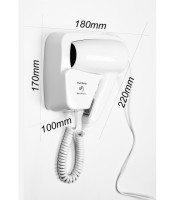 HOTEL HAIR DRYER ΞΕΝΟΔΟΧΕΙΑΚΟ ΣΕΣΟΥΑΡ 230V 1300W ΤΟΙΧΟΥΣΕΣΟΥΑΡ