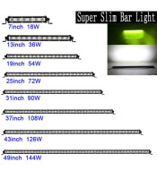 108W Slim Слим Едноредов Мощен Led Bar Лед Диоден Бар Прожектор 12-24V