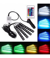 Car Atmosphere Interior RGB LED Strip Light with Remote Multicolor