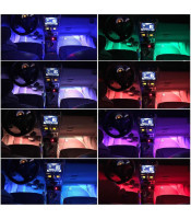 Car Atmosphere Interior RGB LED Strip Light with Remote Multicolor