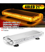 48LED Car Warning Emergency Beacon Flashing Strobe Police Light Bar Amber