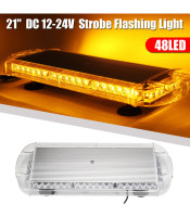 48LED Car Warning Emergency Beacon Flashing Strobe Police Light Bar Amber