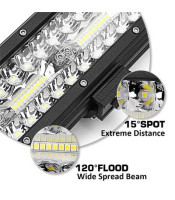 23 См Мощен LED бар 180W 60 LED 12V 24V АТВ, Джип, 4х4, Offroad, Камион HYBRID