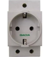 RAIL SHOCKET Power socket, DIN rail, 2P+E, 16A, 250VAC, white