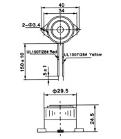 CABLE BUZZER 12VDC 85~90dB KPI-G2914L