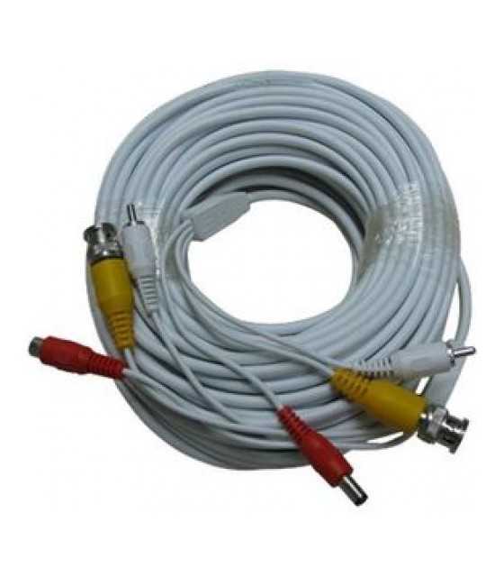 Cable For CCTV Security Camera 20m with audio white