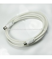 3m White TV Antenna Cable PAL Male to Female Aerial Flylead Fly Lead Coax