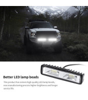 16 LED Work Light Flood Beam Bar Car SUV Offroad Driving Fog Lamps