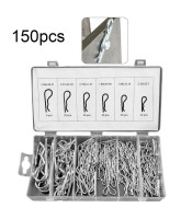 150 Pcs Wave-Type Cotter Pin Comnination Hitch Hair R Tractor Fasteners Clip