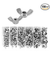 150Pcs Metric Wing Nut Locknut Kit Assortment Set Hardware Tools