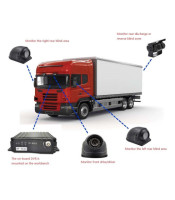 4Ch Car Hard Drive AHD Mobile DVR SD + 4 Video Cable + 4 AHD 1200TVL Camera Car Mobile DVR System