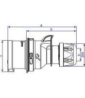 MALE INDUSTRIAL PLUG 3P 32A 023-6 IP44 PCE