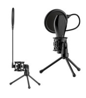 mini microphone pop filter shockproof desktop stand