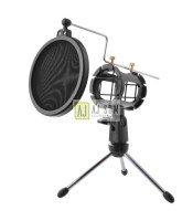 Microphone With Pop Filter & Tripod Stand