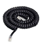 HANDSET SPIRAL CABLE 4P4C BLACK 7.5Μ