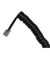 HANDSET SPIRAL CABLE 4P4C BLACK 7.5Μ