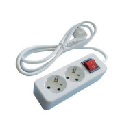 SAFETY POWER STRIP WITH ON-OFF SWITCH 2 OUTLETS 3X1 3m