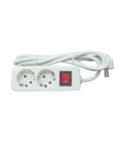 SAFETY POWER STRIP WITH ON-OFF SWITCH 2 OUTLETS 5m