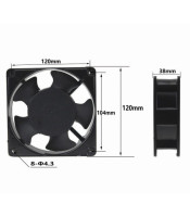 FAN MOTOR AC 220V 120X120X38 HIGH SLEEVE TERMINALS