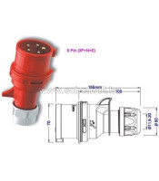 PCE 32a 415v 3ph Male Ceeform Plug Ip44 Rated