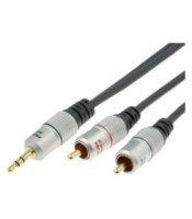 3.5mm -RCA ПОЗЛАТЕН КАБЕЛ 2.5M МЪЖКИ