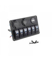 BREAKER 6 GANG WATERPROOF MARINE BOAT CIRCUIT BLUE LED AC DC 8-30V